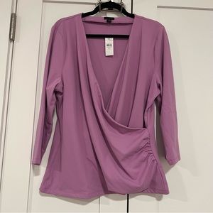 NWT Ann Taylor Purple Faux Wrap Top - XXL